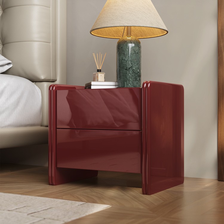 Italian Minimalist Bedside Table Designer Villa Bedroom Modern Simple High-End Marble Storage Side Cabinet