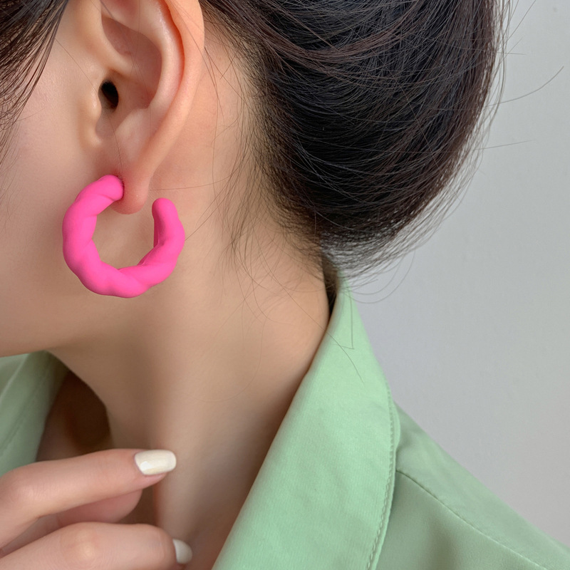 Ear Studs Classification 1 Pair Sweet Solid Color Spray Paint Arylic Ear Studs