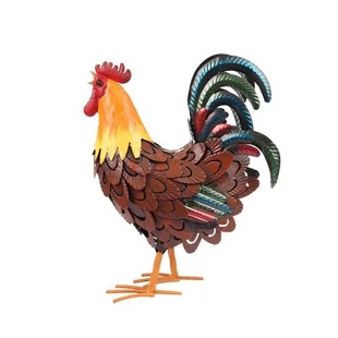 Cross-border Outdoor Garden Simulation Iron Rooster Decoration Courtyard Lawn