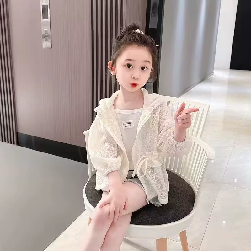 Солнцезащитная одежда для девочек, лето 2025, новая детская летняя одежда, летняя дышащая куртка для маленьких и средних детей, уличная одежда для девочек