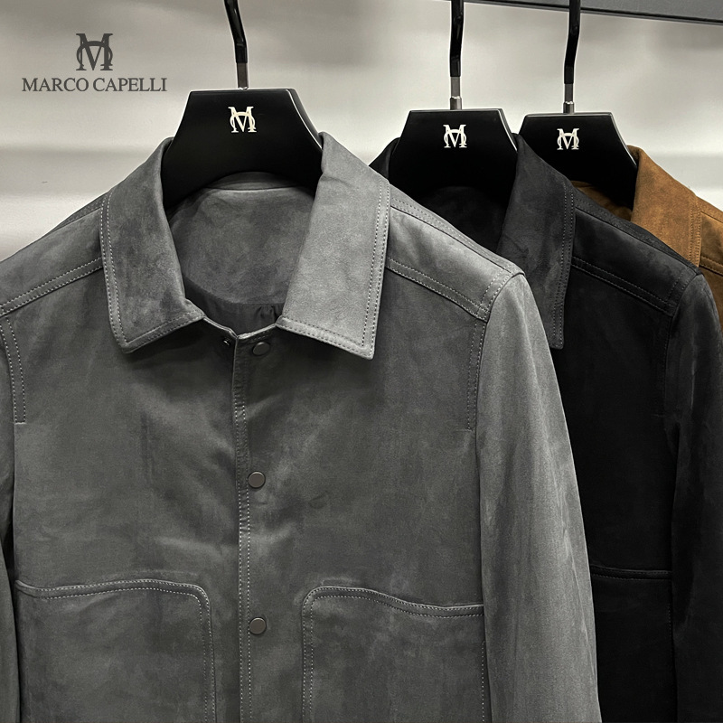 Light Luxury Gentleman Quality Suede Men's Lapel Casual Jacket Trendy Men's Jacket 21WJK137-H