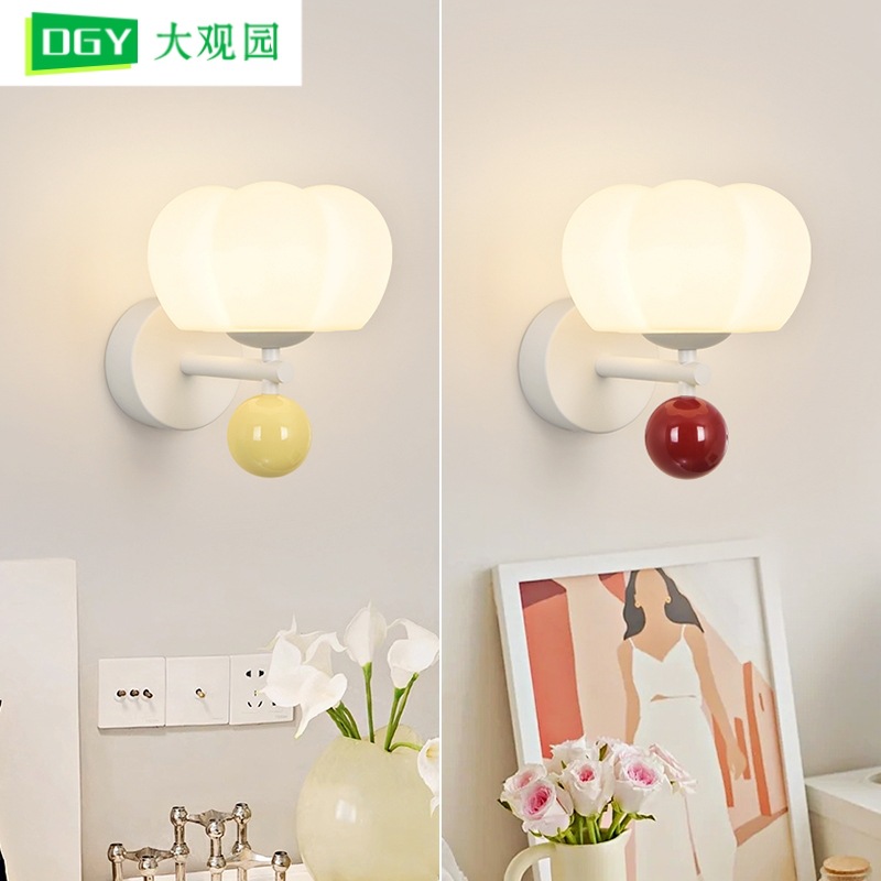 Gran vista jardín dormitorio lámpara de cabecera simple pasillo lámpara de pared luz de atmósfera nueva crema viento sala de estar lámpara de pared de fondo L271