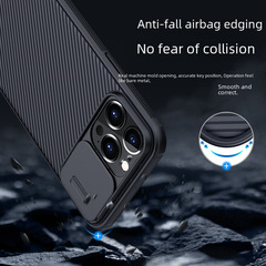 耐爾金適用iPhone 13 PRO MAX手機殼鏡頭滑蓋保護套黑鏡PRO 跨境