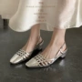 包头小众夏季中跟女鞋