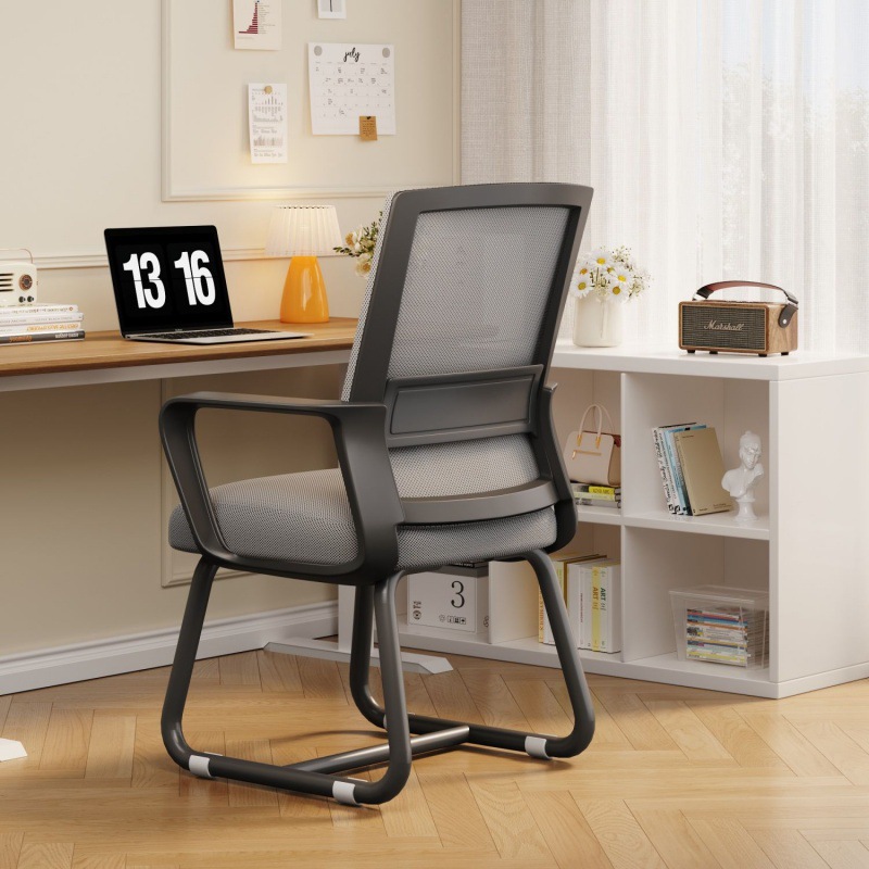 电脑椅舒服久坐居家办公椅靠背椅宿舍大学生椅子可调节高度电镀脚