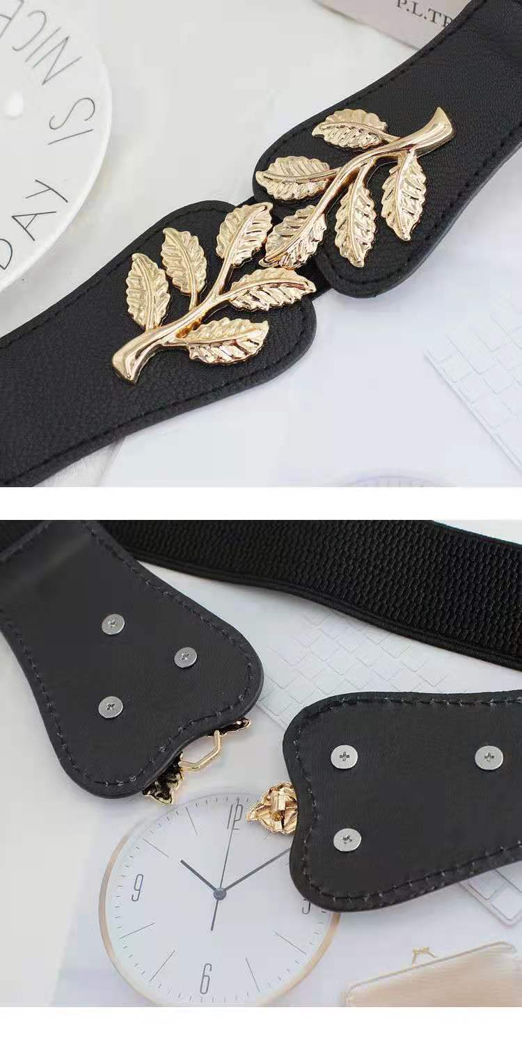 Fashion Leaf Pu Leather Belt display picture 3