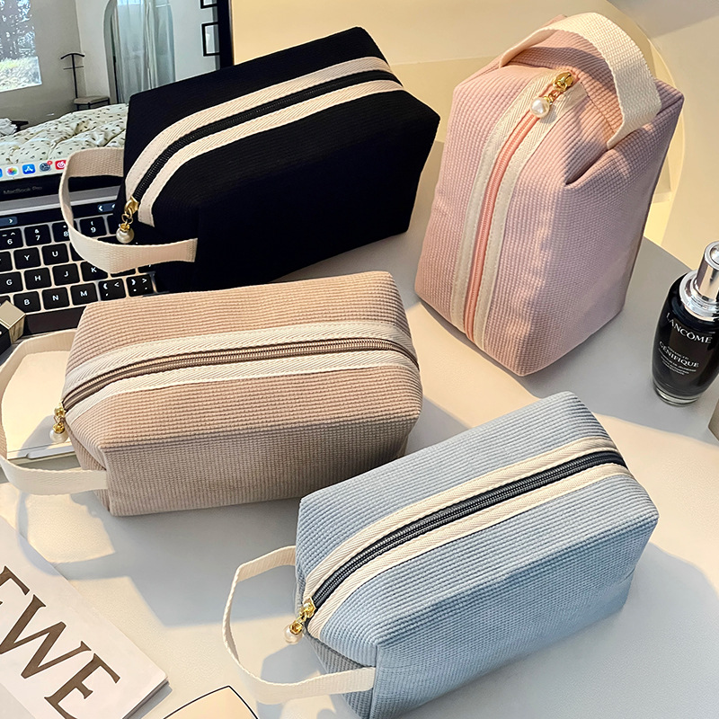 Nuevo bolso de maquillaje de velcro, bolso de lápiz labial portátil, bolso de lavado portátil de viaje, bolso de almacenamiento de gran capacidad y alto valor facial