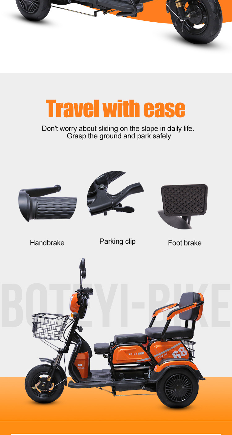 Electric Scooter Comfortable Seat Customizable Configuration Electric Tricycle