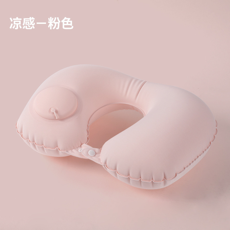 U型枕ミルク糸tpu押圧インフレータブル枕屋外携帯首枕はins風u型枕を収納できます。|undefined