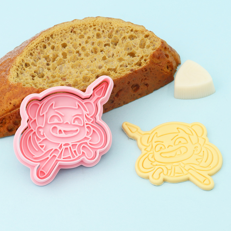 Molde de galletas de Nezha simulado, herramientas de repostería con diseños de dibujos animados de Ao Bing, Ao Guang, Shen Gongbao, Shijin y Bestia del Límite de la Emperatriz