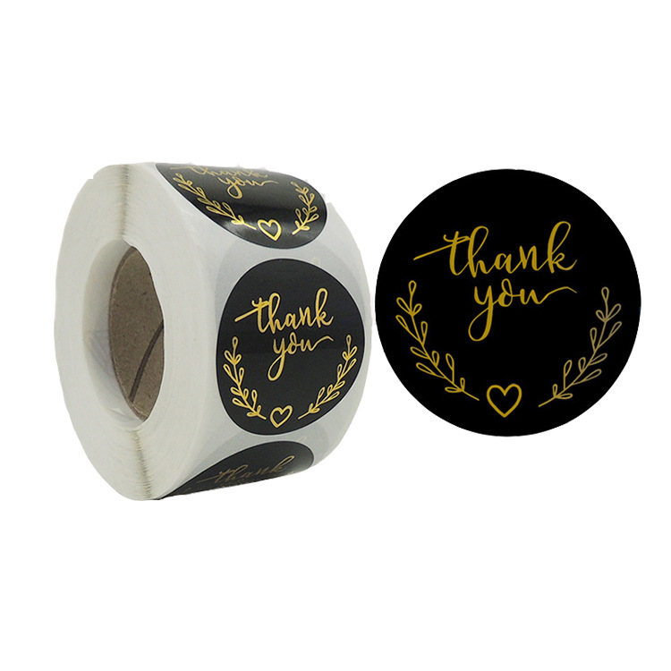 50g Weight Gift Stickers Event & Party Supplies Daily Occasion copper plate sticker Material Letter Pattern Fashion Style Hot Stamping Love Thank You Gift Envelope Mouth Copper Plate Sticker Label 4