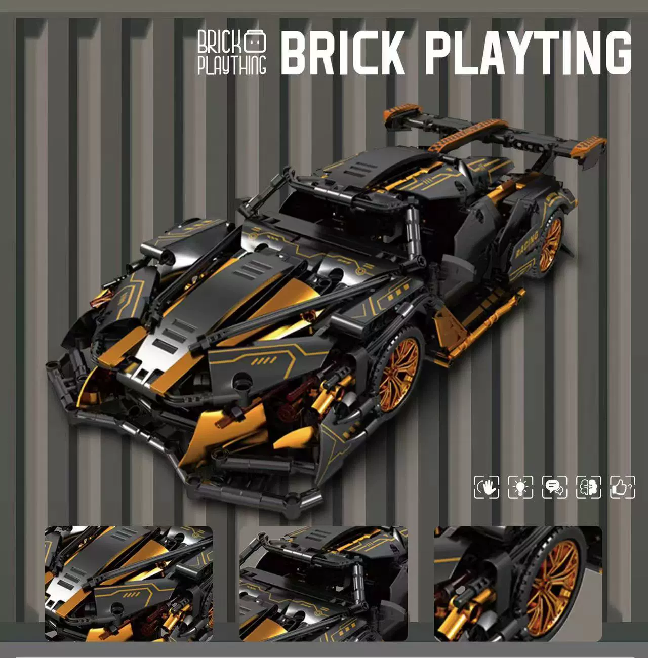 Набор для сборки автомобиля по модели (Lego) 1:14 гоночный автомобиль, разноцветные варианты, дистанционное/модульное управление