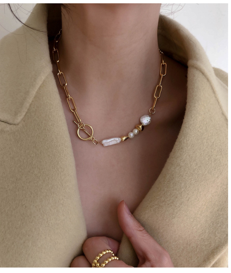 1 Piece Elegant Geometric Pearl Metal Womenu0027S Necklace