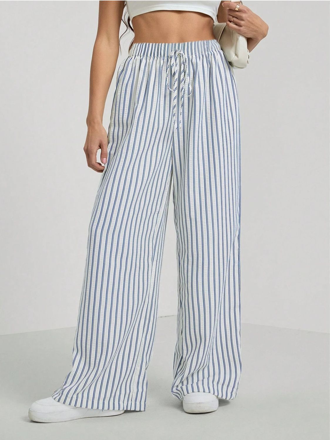 Women's Clothing Women's Clothing Women's Versatile Striped Casual Straight Leg Trousers Fashion Summer For Formal & Casual For Women_ecoleips.com