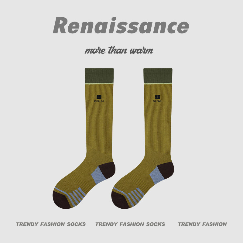 Renaissance运动袜子女长筒袜跳绳网球压缩中筒袜瑜伽瘦腿小腿袜|undefined