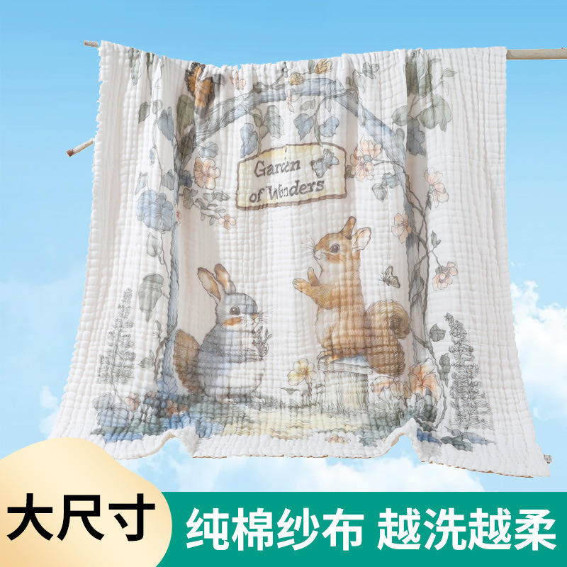 Pure Cotton Type a 6-Layer Gauze Bath Towel for Infants, Quick-Drying and Absorbent, Newborn Baby Wrap Blanket, Soft and Skin-Friendly Pure Cotton Type a 6-Layer Gauze Bath Towel for Infants, Quick-Drying and Absorbent, Newborn Baby Wrap Blanket, Soft and Skin-Friendly