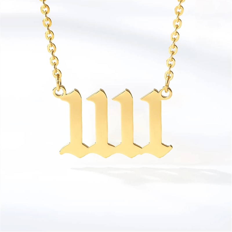 1 Piece Simple Style Number Titanium Steel Plating Necklace display picture 5
