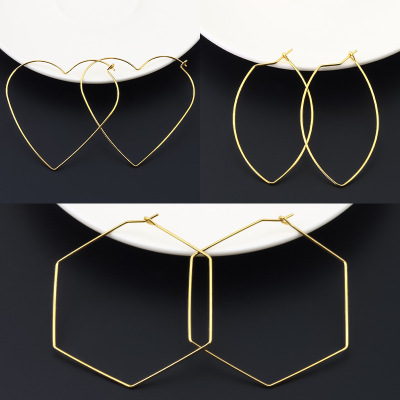 Europe and America Backing fresh Geometry Simplicity love Hoop Exaggeration Diamond 2020 new pattern Tassel Earrings