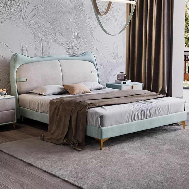 Creativo nuevo gatito de pies altos niñas princesa cama de cuero para niños cama secundaria moderna simple de 1.35m cama pequeña de almacenamiento