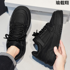 夏季工作上班鞋子男款防水防滑防油劳保男鞋运动休闲黑色潮鞋板鞋
