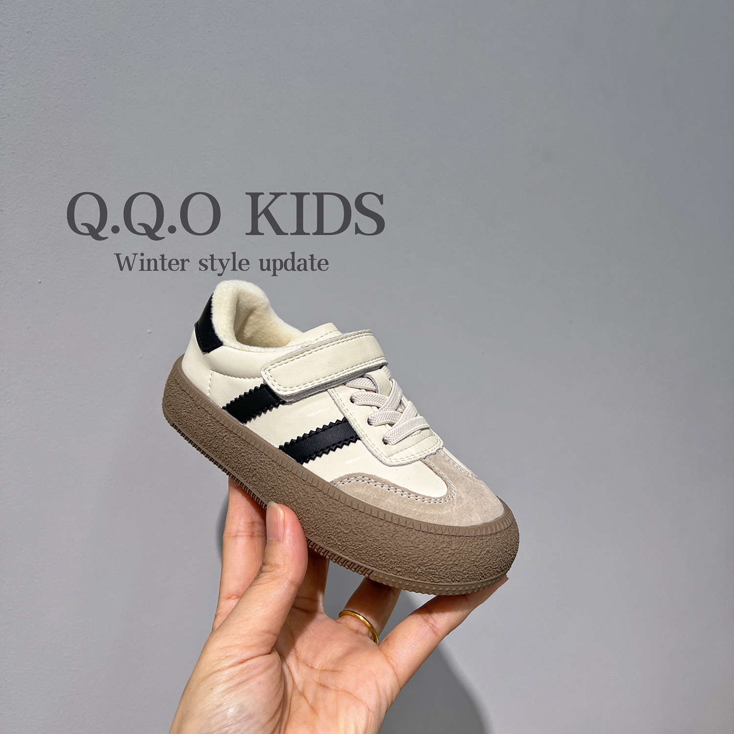 QQO Scarpe per bambini 2023 Autunno e Inverno Nuovi bambini Scarpe basse da tavolo Scarpe casual da ragazzo Moda per ragazze peluche_voghion.com