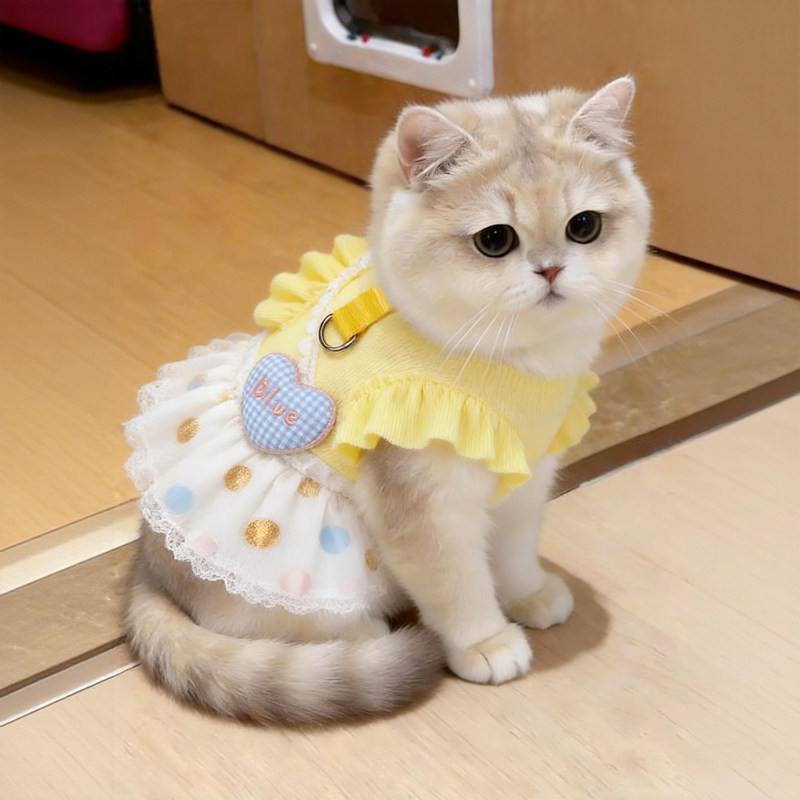 Cat Clothes Spring and Summer Style Yellow Bubble Skirt Princess Dress Anti-Shedding Pet Clothing for Small and Medium-Sized Dogs Cat Clothes Spring and Summer Style Yellow Bubble Skirt Princess Dress Anti-Shedding Pet Clothing for Small and Medium-Sized Dogs