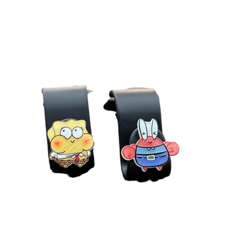 Gancho de coche, gancho trasero del asiento trasero, suministros de coche, soporte de carga, lindo Bob Esponja, dibujos animados