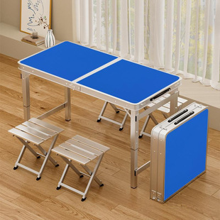 Night Market Stall Folding Table, Adjustable Height, Simple Street Stall, Worksite Dining Table, Outdoor Portable Camping Picnic Table and Chairs