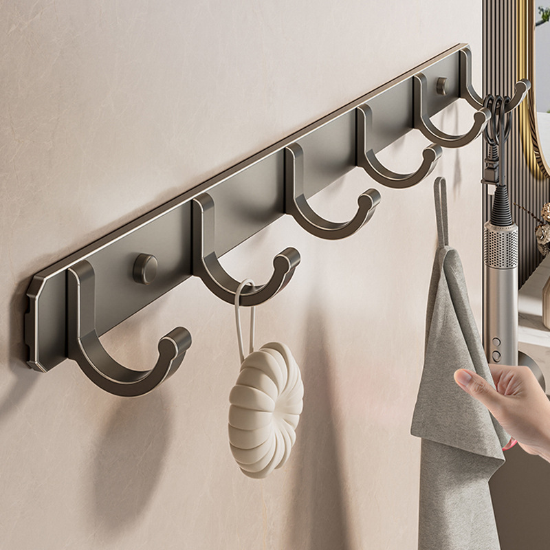 Space Aluminum Adhesive Hook, Strong No-Drill Adhesive Hook for Hanging Clothes Behind Doors, Bathroom, Kitchen Wall-Mounted Storage Space Aluminum Adhesive Hook, Strong No-Drill Adhesive Hook for Hanging Clothes Behind Doors, Bathroom, Kitchen Wall-Mounted Storage