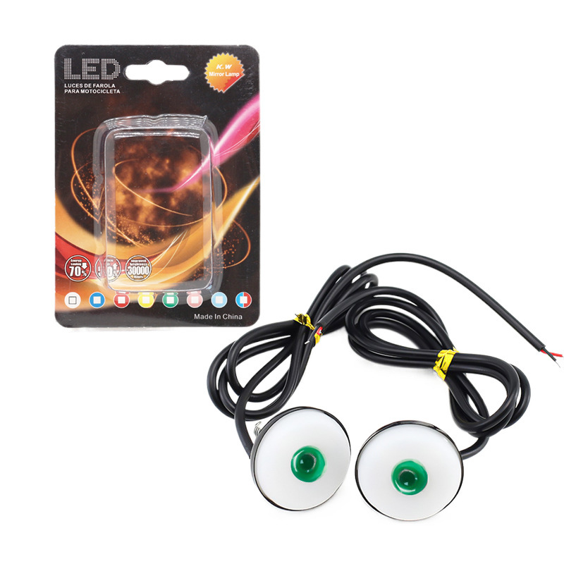 23mm motocicleta ojo de halcón luz de espejo flash 3014 -6 luz de color espejo retrovisor luz de reflector