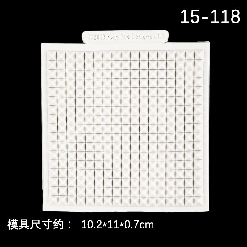 Galleta galleta Plaid tejido encaje pad taza fondant silicona molde pastel rayas lana textura pad