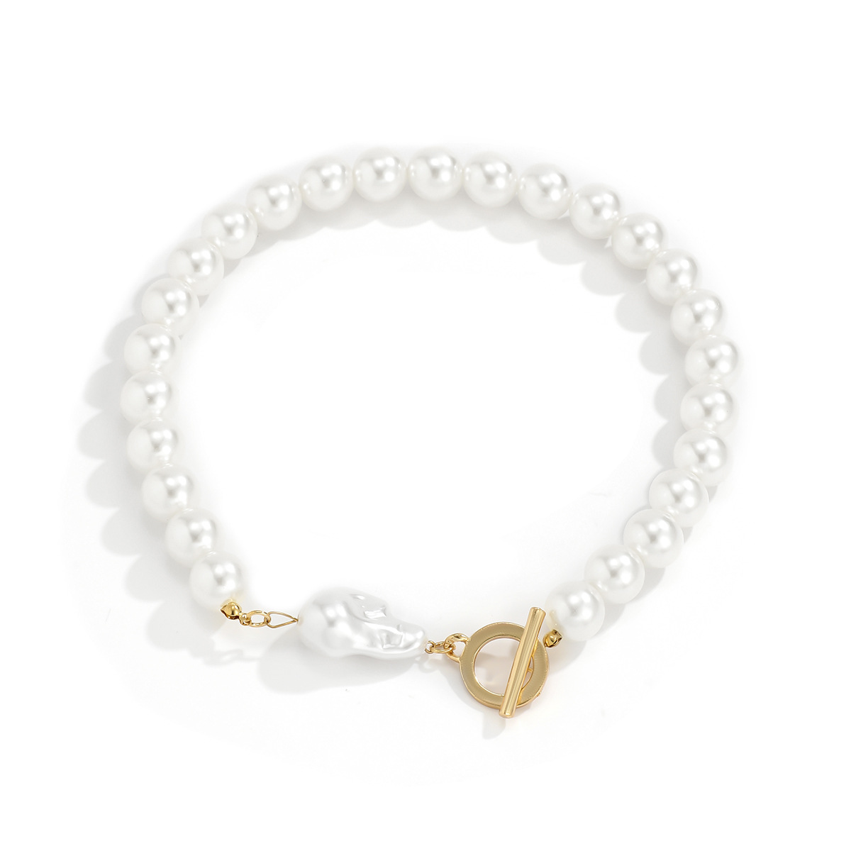 wholesale jewelry simple imitation pearl beaded necklace nihaojewelry