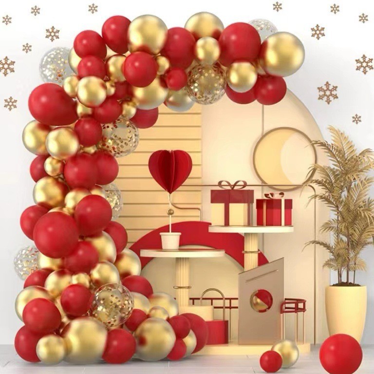 Conjunto de globos de látex de Amazon transfronterizo personalizado decoración de cumpleaños decoración de fiesta boda boda boda cadena de globos al por mayor