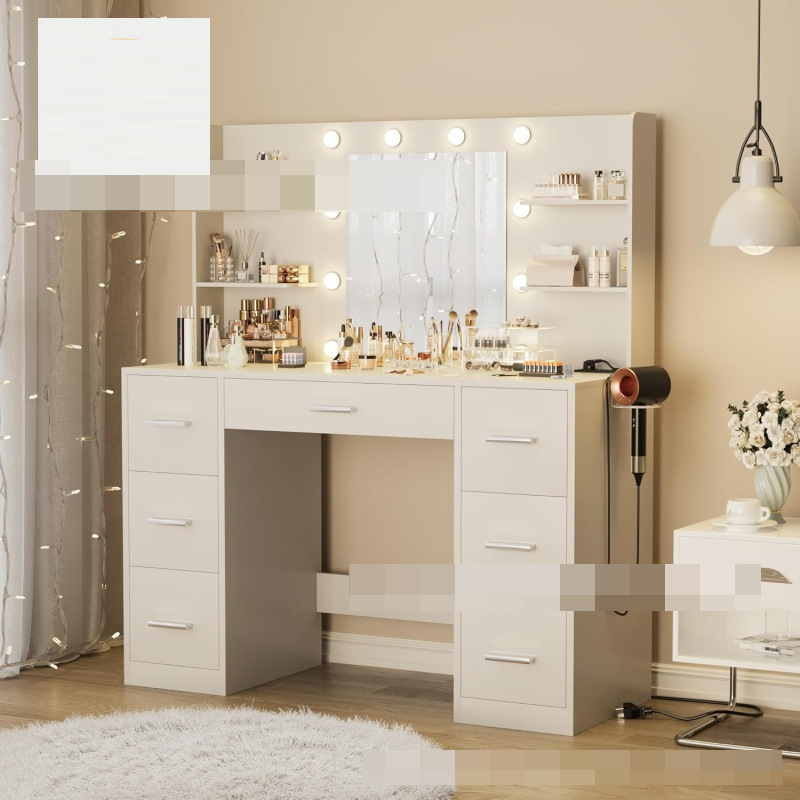 New Trendy Bedroom Furniture, Light Luxury, Multifunctional Storage Dressing Table, Amazon American and European High-End Dressing Table