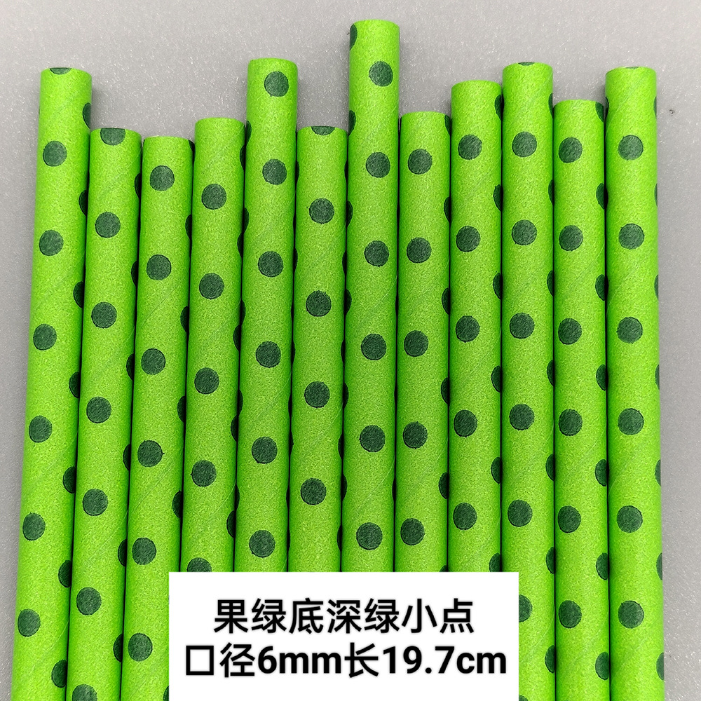 Red de papel rojo paja desechable degradable color dot papel paja jugo bebida postre Mesa decorativa paja