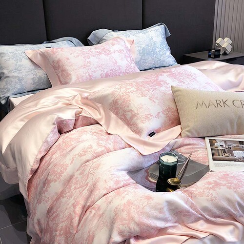 High Quality Bed Sheets and Duvet Covers Double Sided Cool Feeling Tencel 4-Piece Set Luxury Printed Bedding Silk Smooth Naked Sleep 