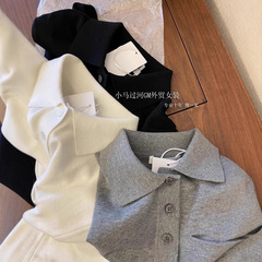 ER8261爆爱 狂迷人的领子和气质，法式polo领正肩显瘦短袖针织衫