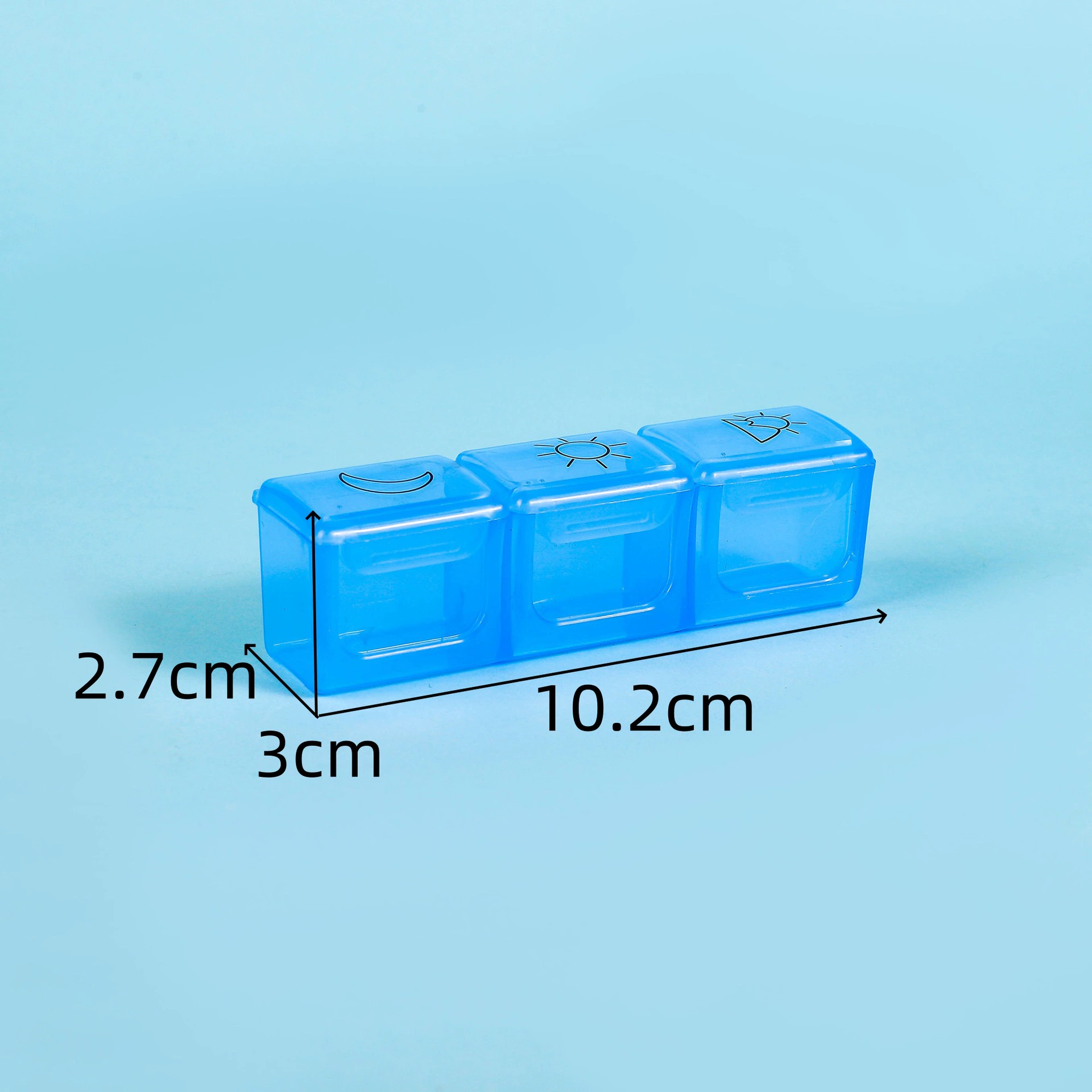 仟佰 Маленький прозрачный 3‑отсековый ящик, 10.2×2.7×3 см, 0.03 кг, варианты цветов
