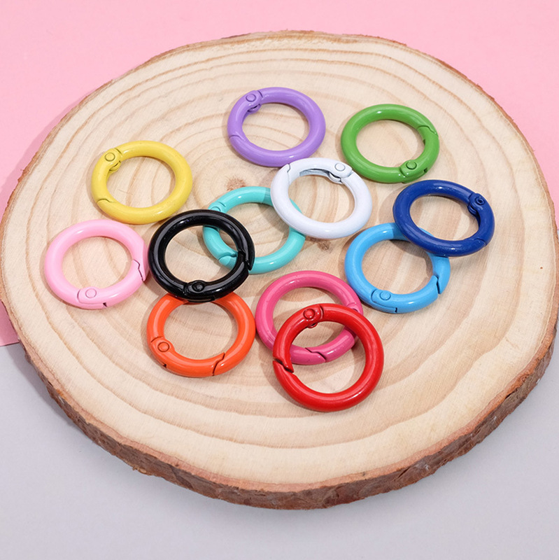 Creative Metal Color Spring Buckle Ring Handmade DIY Keychain Pendant Accessories Colorful Ring Buckle Creative Metal Color Spring Buckle Ring Handmade DIY Keychain Pendant Accessories Colorful Ring Buckle