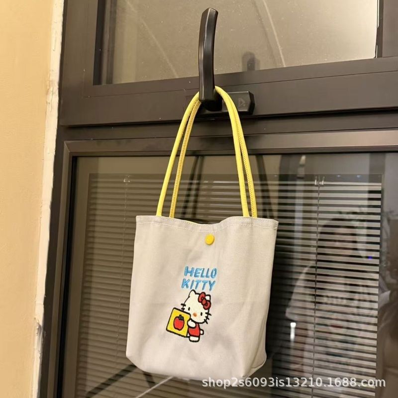 奶油kt手提包可爱高颜值女生小包刺绣包凯蒂猫新款Kitty手拎包包|undefined