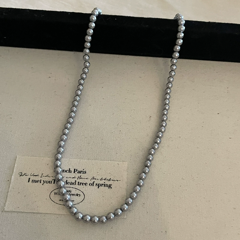 Necklace from pearl, sweater, accessory, light luxury style