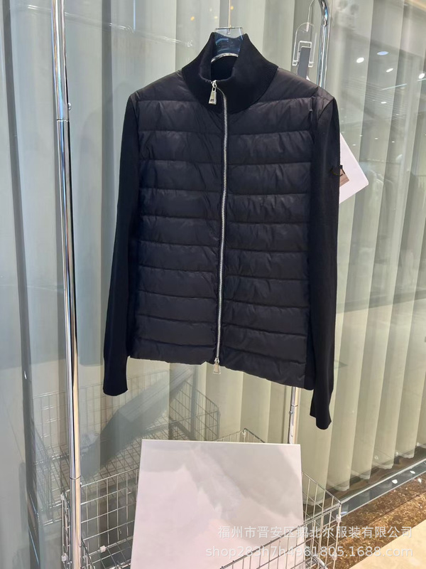 莆田高版本新款羊毛衫针织立领羽绒服女士羊毛拼接拉链开衫外套潮|undefined