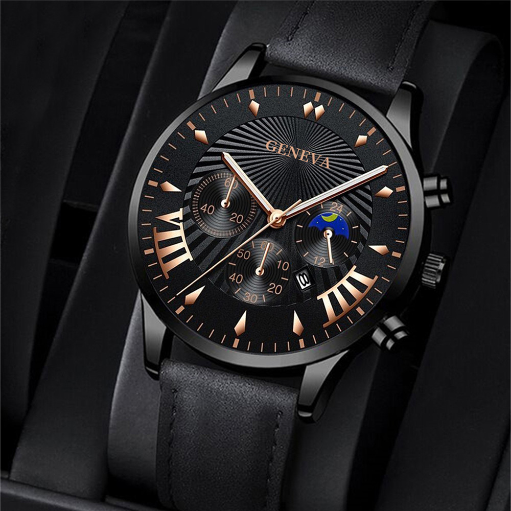 Pointer Display Type Casual Color Block Buckle Quartz Men's Watches