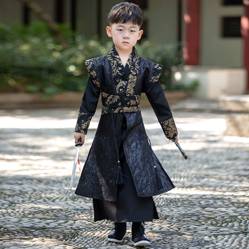 Древний костюм ханьфу для мальчиков Костюм для выступлений мальчиков Детский костюм Тан в китайском стиле Суперфея Осенне-зимний костюм мастера боевых искусств