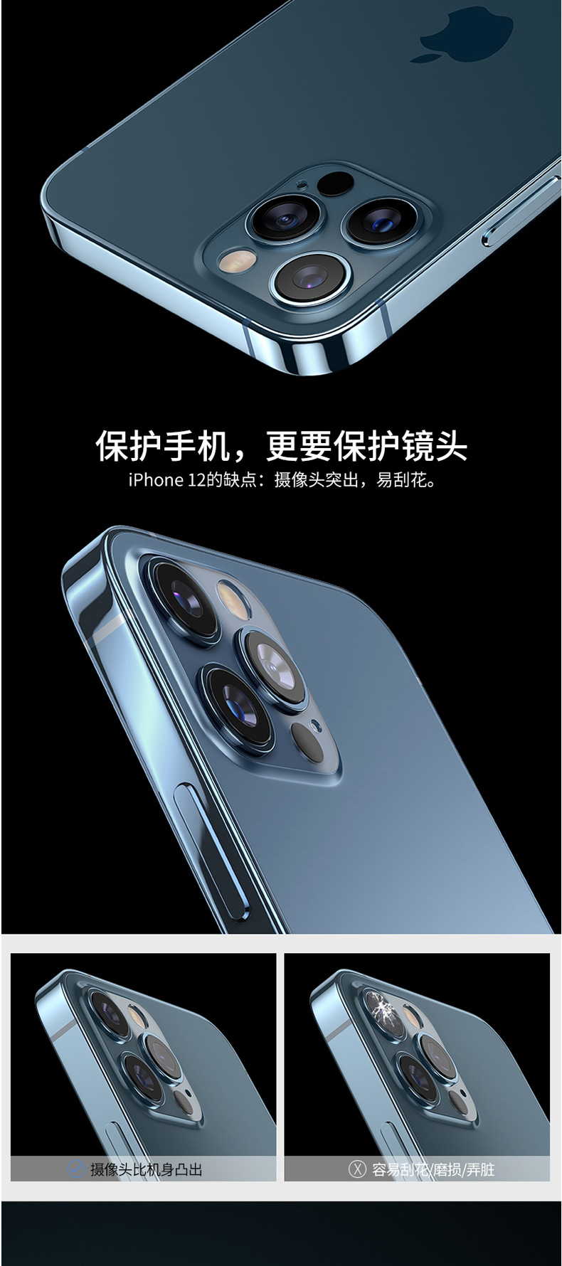 适用于苹果12镜头膜12Promax钢化膜12mini镜头贴