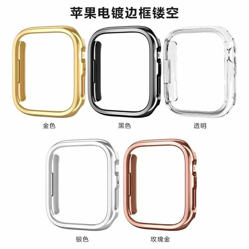 Suitable for Apple Watch 12/11/10/SE, protective case with electroplated bezel and hollow design, Apple Watch protective cover