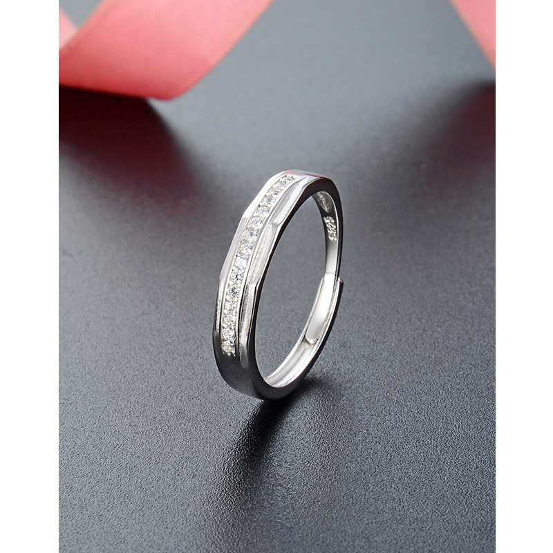 Anillo de plata de ley s925 para mujer, diseño de nicho simple, personalidad, anillo de dedo de todo fósforo, joyería, apertura ajustable