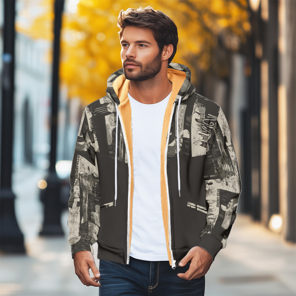 Nuevo estilo de alta calidad 2024 otoño suéter con capucha con cremallera suelta para hombre estilo de Hong Kong abrigo de estilo personalizado MF12