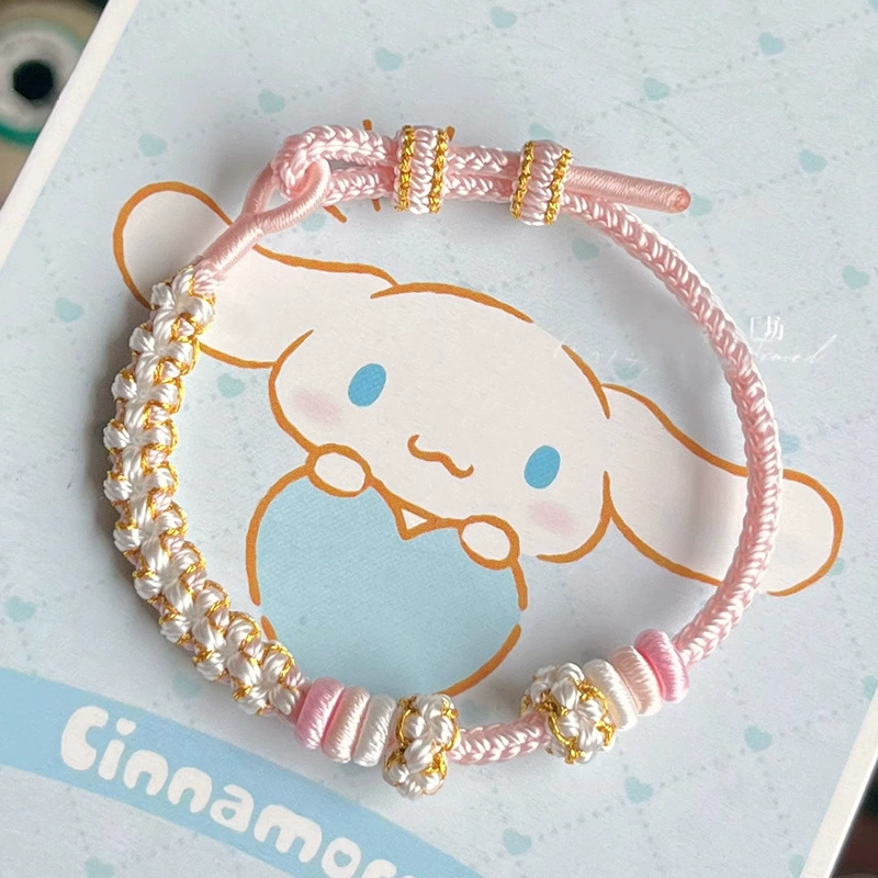 Золотое одно бисер bracelet, подвеска день рождения, красная веревочная браслет, орхидея