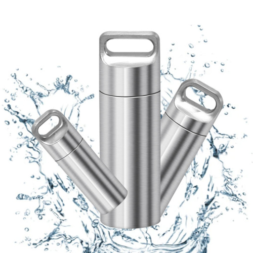 Stainless steel survival waterproof tank portable medicine bottle portable mini sealed warehouse outdoor travel sealed tank pendant pendant